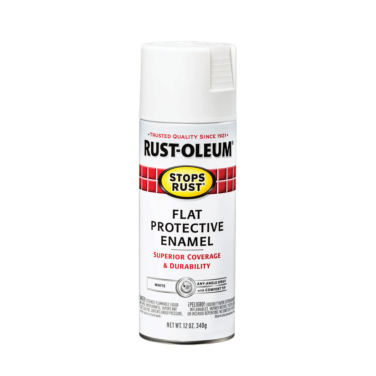 Rust-Oleum 7776830 Stops Rust Spray Paint, 12 oz, Flat Black
