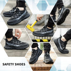 Safety Trainers Men Women Steel Toe Cap Trainers Lightweight Work Safety Shoes Breathable Non Slip Steel Toe Cap Boots Swivel Buckle Shoelaces
