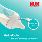 NUK Perfect Match Baby Bottle | 3+ Months | 260ml | Anti Colic Feeding Bottle | PP | Temperature Control Indicator | Hippo | 3 Count
