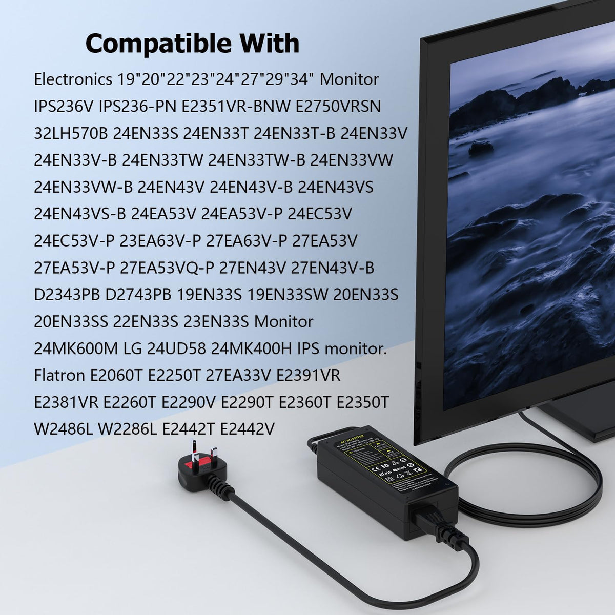 65W Laptop Charger Compatible with Microsoft Surface Pro Laptop Book Go
