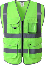 JKSafety Safety Vest for Men Women Reflective Hi Vis JK150 Green 3XL