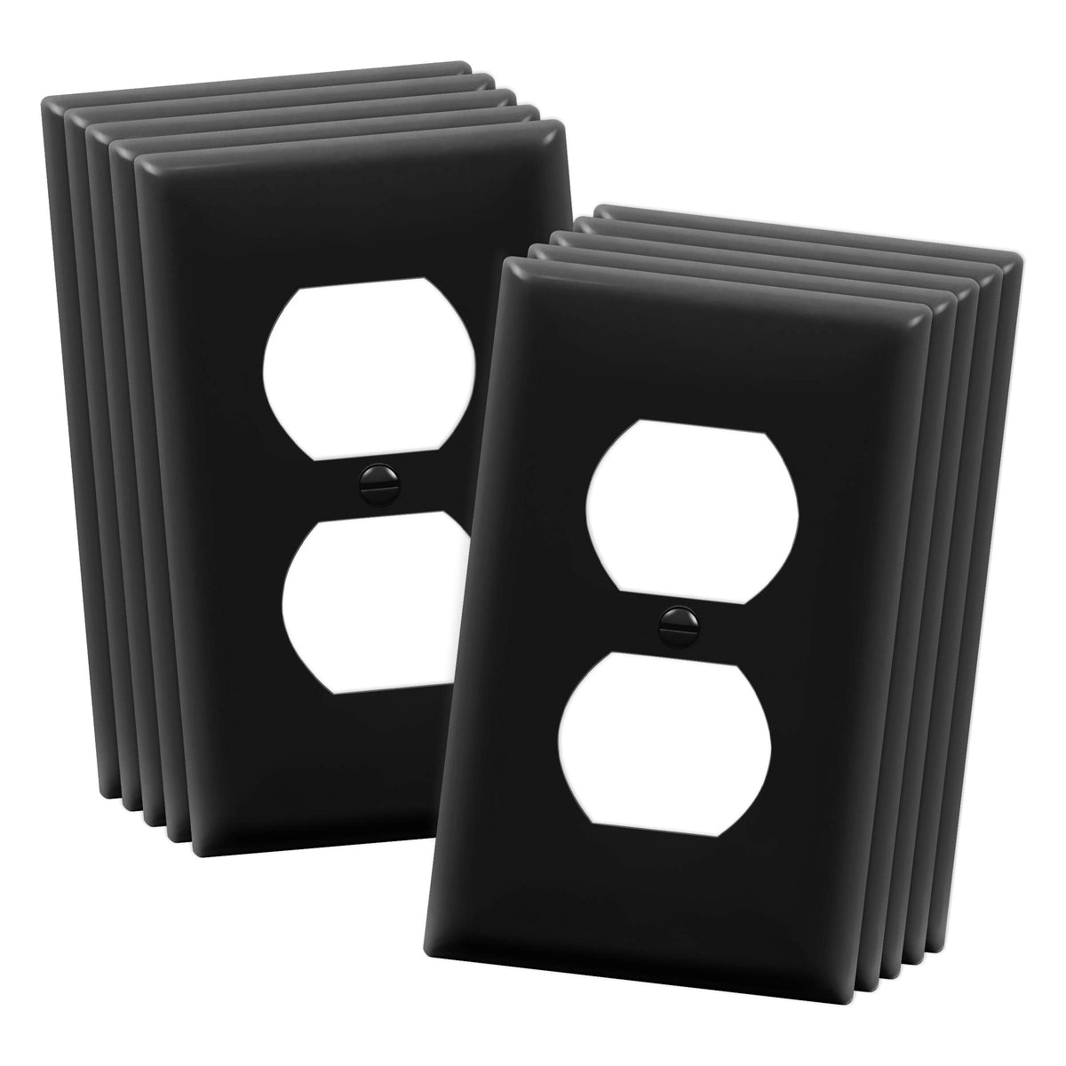 ENERLITES 10 Pack Outlet Covers Wall Plate for Duplex Receptacle, White