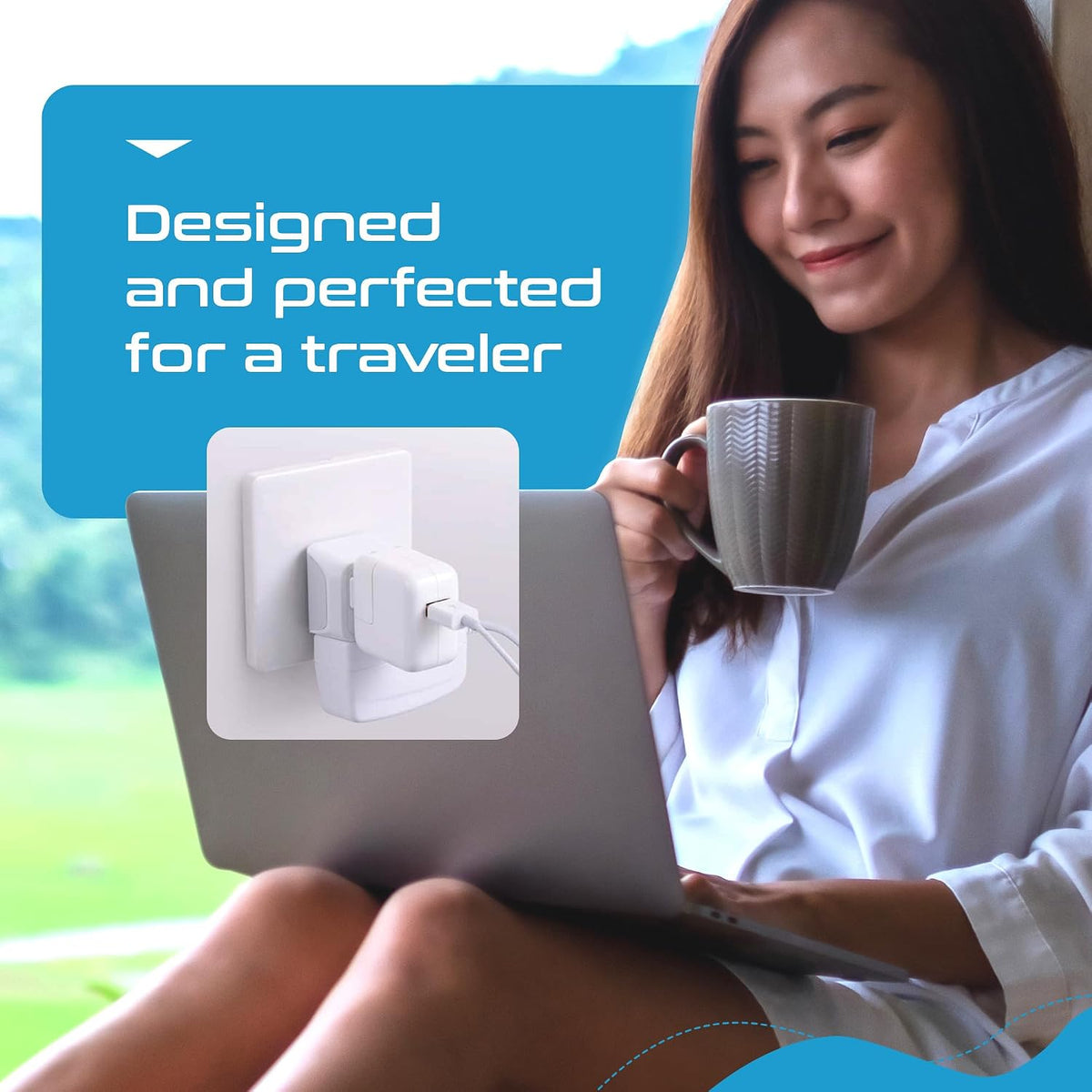 Ceptics 45W Universal Travel Adapter w/ 3 USB-A, 2 USB-C & Universal Input