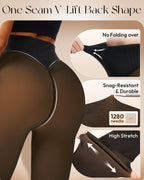 Fleece Lined Tights Leggings Women High Waist Sheer Thermal Tights