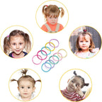 Hanyousheng 200 Pieces Hair Ties,Elastic Hairbands Ponytail Holders Hair Tie, Multicolor 2mm Hair Bands No Crease Hair Elastics Small Ponytail Holders Hair Accessories for Kids Girls Infants Toddlers