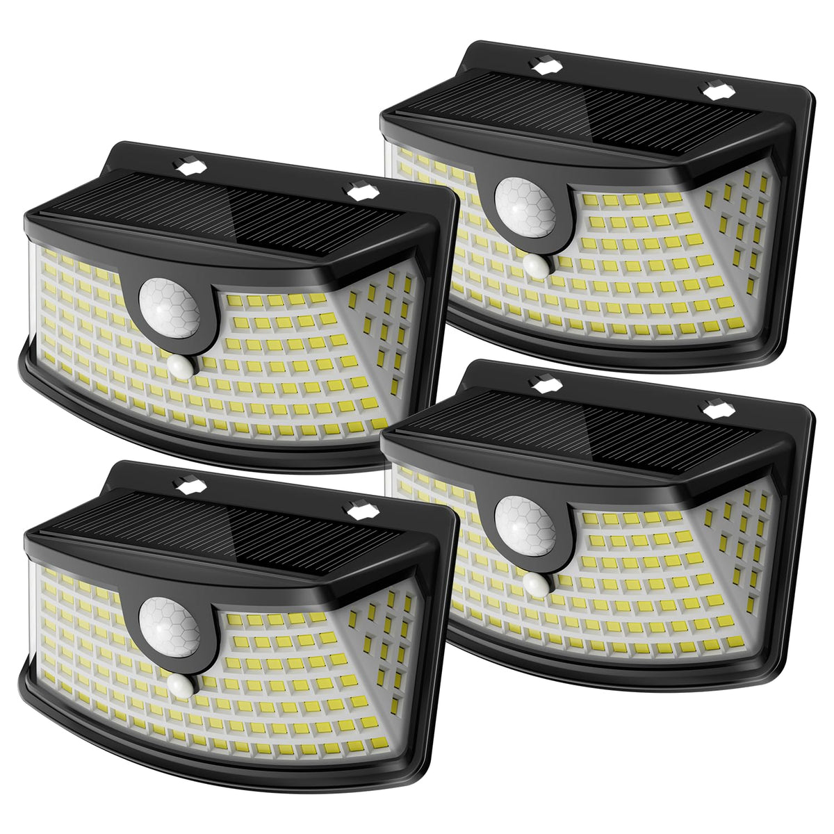 Aootek Solar Motion Sensor Lights Outdoor 120 LEDs, Black, 6 Pack