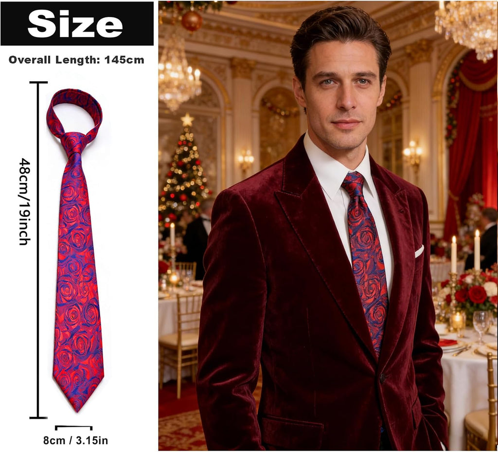 yenlk Men's Classic Necktie, Formal Tie for Weddings, Business and Prom
