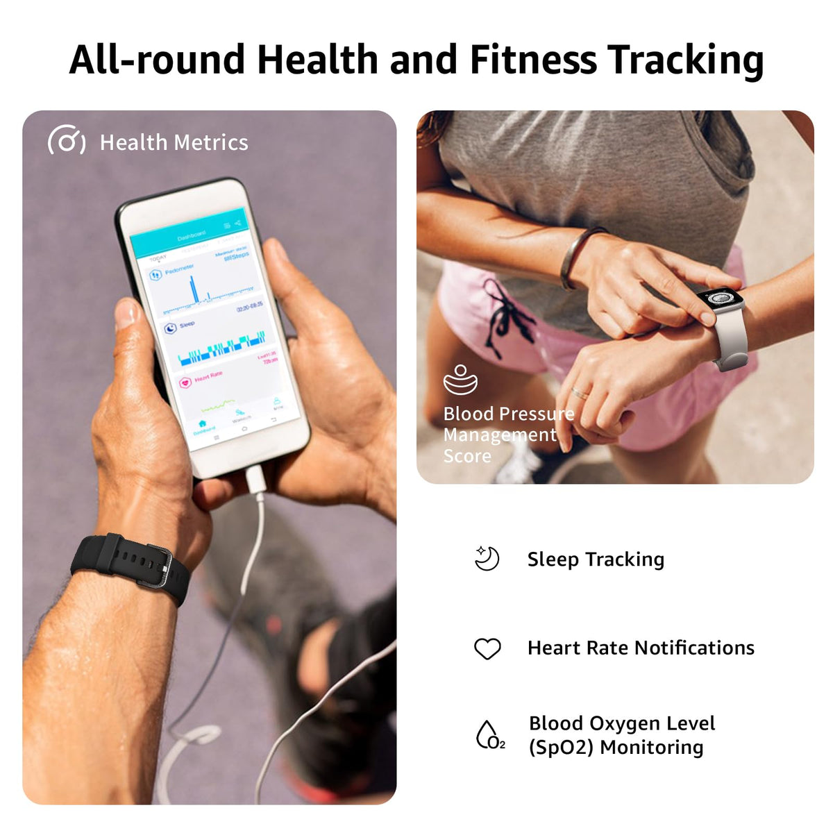 Smart Watch for Men Women Answer/Make Call,1.85" Smartwatch, Fitness Watch with Heart Rate Blood Pressure Sleep Monitor,140+Sports,IP68 Waterproof Step Counter Watch Compatible with Android IOS