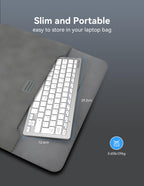 TECKNET 2.4G Wireless Compact Mini Keyboard, UK Layout, White