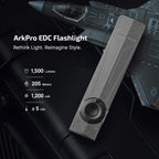 OLIGHT ArkPro EDC Flat Flashlight Rechargeable, Pocket Light, Black CW
