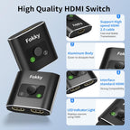 HDMI Switch 4K@60Hz, Bidirectional Hdmi Splitter 2 in 1 out / 1 In 2 out