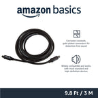 Amazon Basics Toslink Optical Audio Cable for Sound Bar, Home Theatre, 1 m, Black