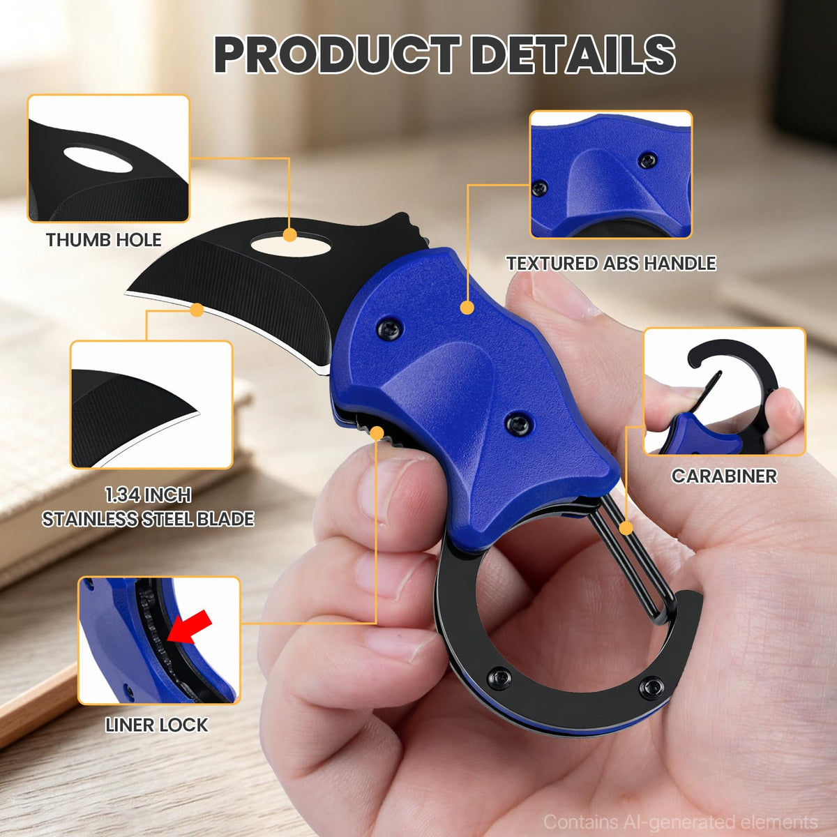 FUNBRO Small Pocket Knife, Cool Box Cutter with 1.34 Inch Sharp Blade