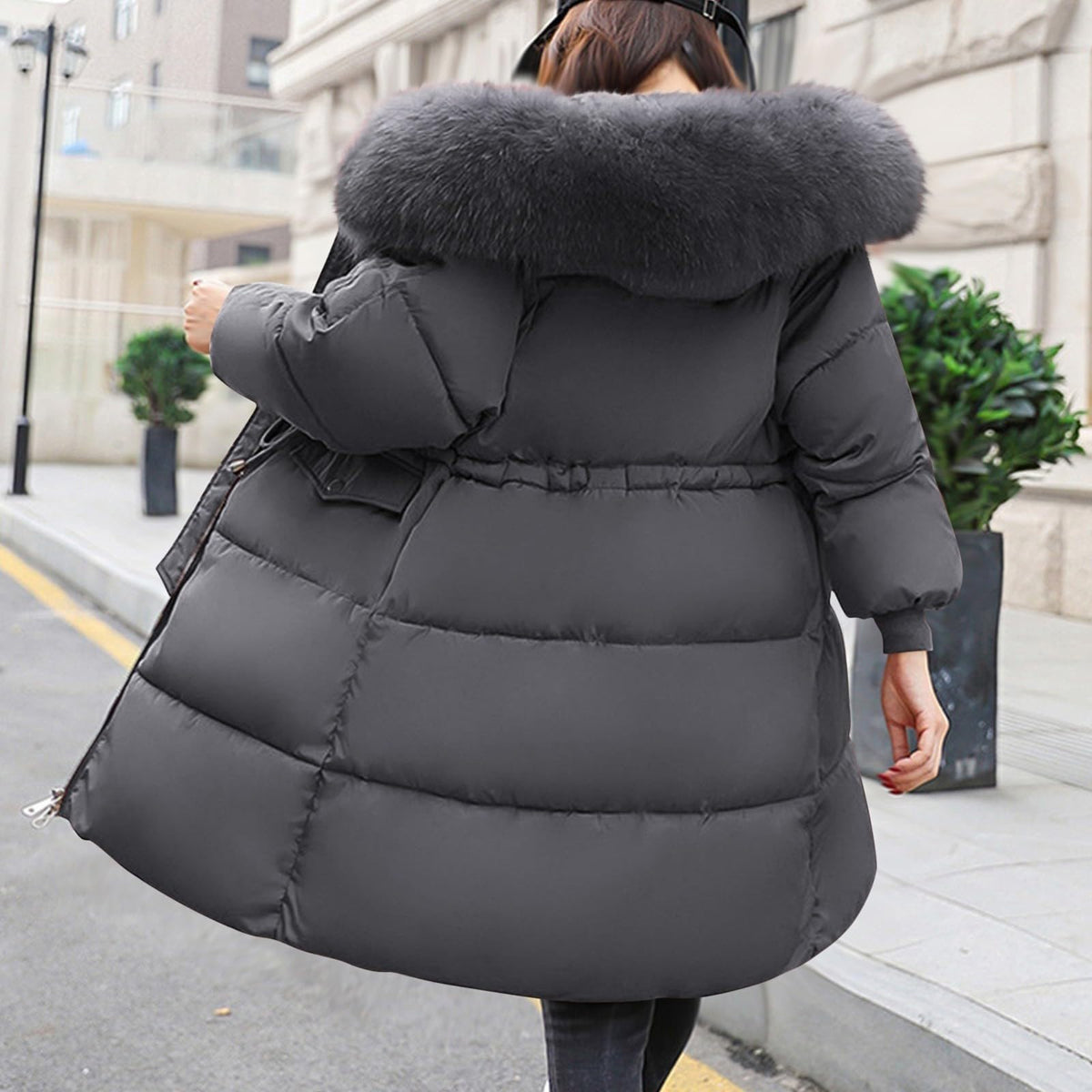 Winter Coats for Women Uk Fleece Jacket Womens Warm Outwear Windproof Plus Size Ladies Trench Coat Baggy Fleece Lined Quilted Puffer Jackets with Hood for Cold Weather