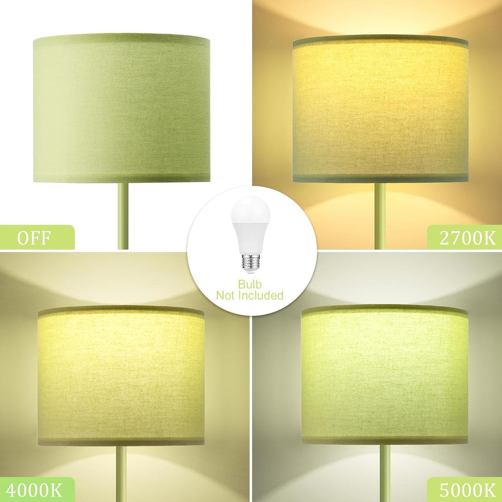 Ambimall Floor Lamp for Living Room with Smart Light Bulb, RGB + Stepless Dimmable Colors Temperature & Brightness(White Shade & Black Pole)