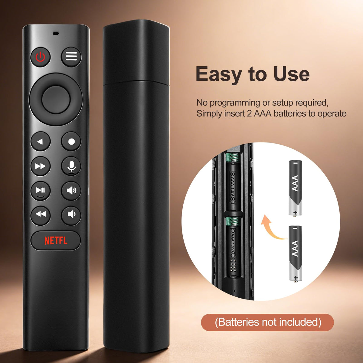 Replacement TCL TV Remote Control RC802N for TCL Android & LCD LED 4K Smart TVs: 32DS520, 40S6000FS, 49S6000FS, 49DP600, F43S5916, 50DP600, H32S5916, U49P6016, U55P6006 – No Setup Required