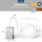 Amico 12 Pack 3 Inch LED Recessed Lighting, Canless Wafer Downlight, White