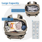 Dikaslon Baby Changing Bag Backpack, Large Nappy Back Pack Multifunction Baby Bags with Portable Changing Mat, Pacifier Holder, and Stroller Straps, for Mom and Dad