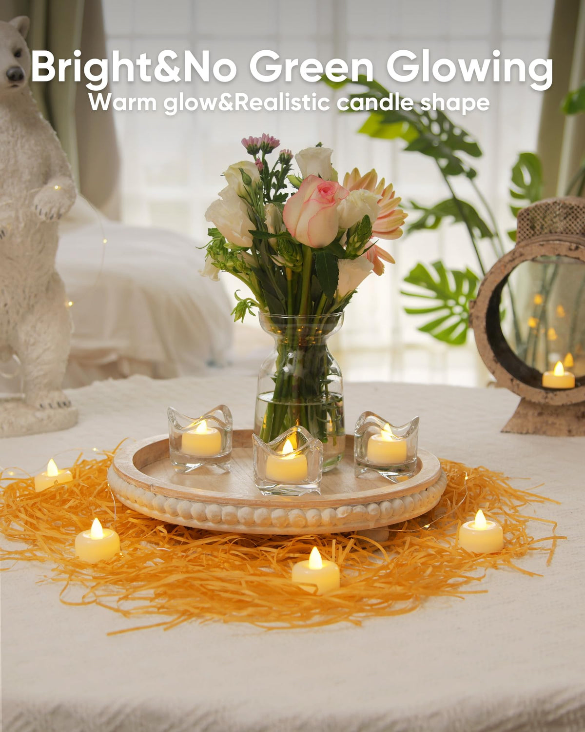 Amagic 24Pack Purple Flameless LED Tea Lights Candles Battery Operated