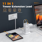 TESSAN Tower Extension Lead 5M with USB C Slots