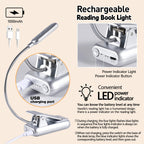 VAVOFO Rechargeable Reading Light, Clip on Book Light for Reading in Bed