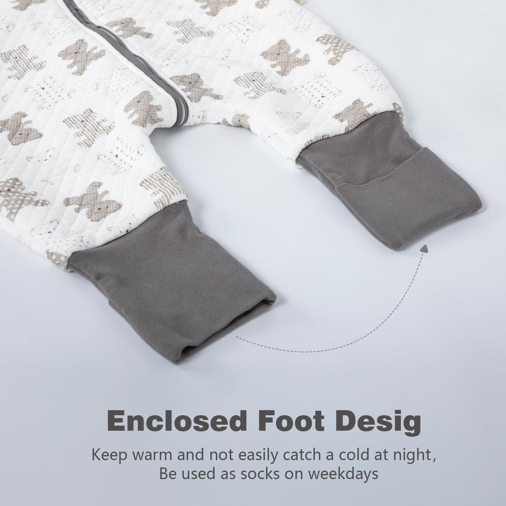 Baby Sleeping Bag with Feet, 2.0 Tog, Removable Sleeves 6-18 months