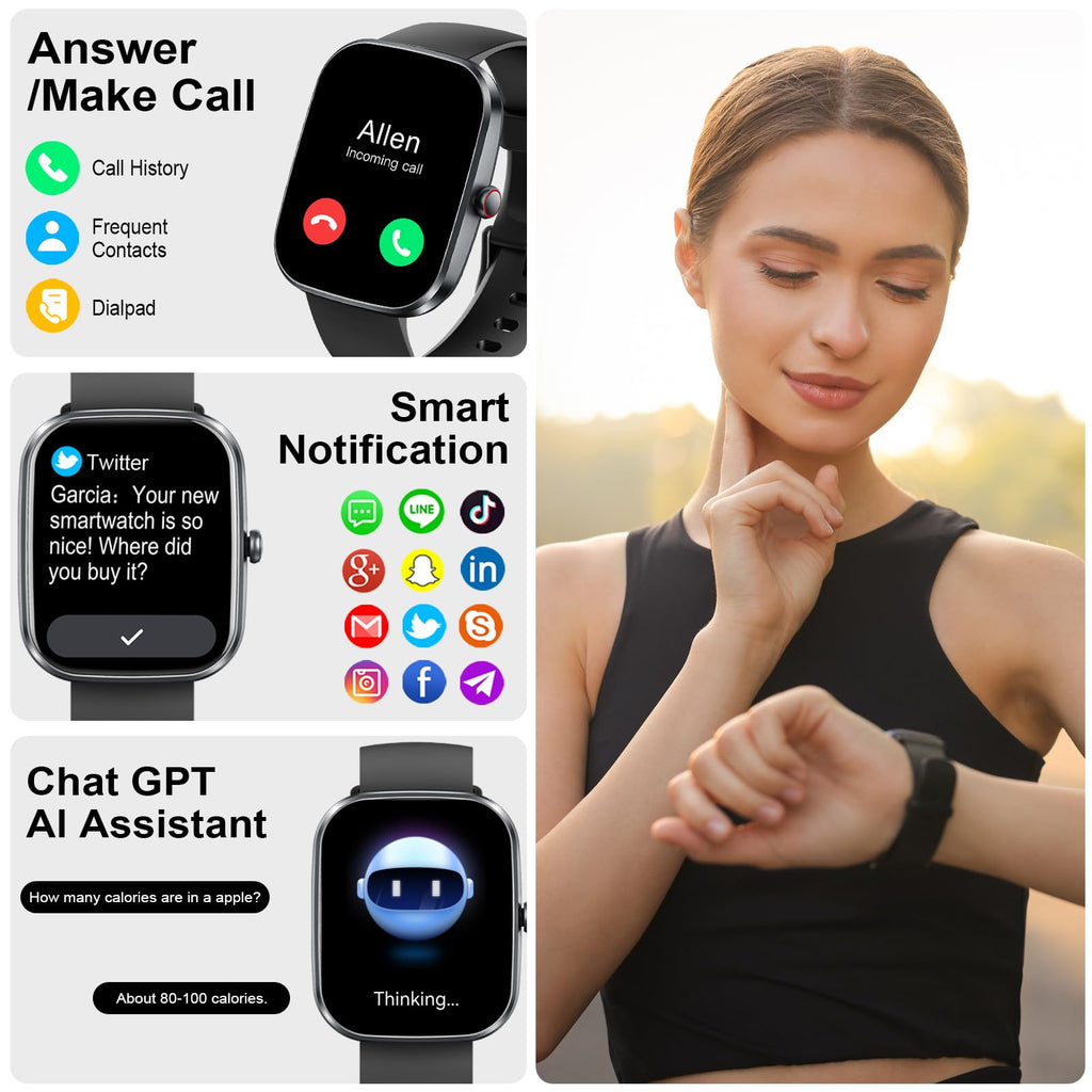 AI Smart Watch with ChatGPT, 1.91" Bluetooth 5.4 Call Smartwatch Men Women