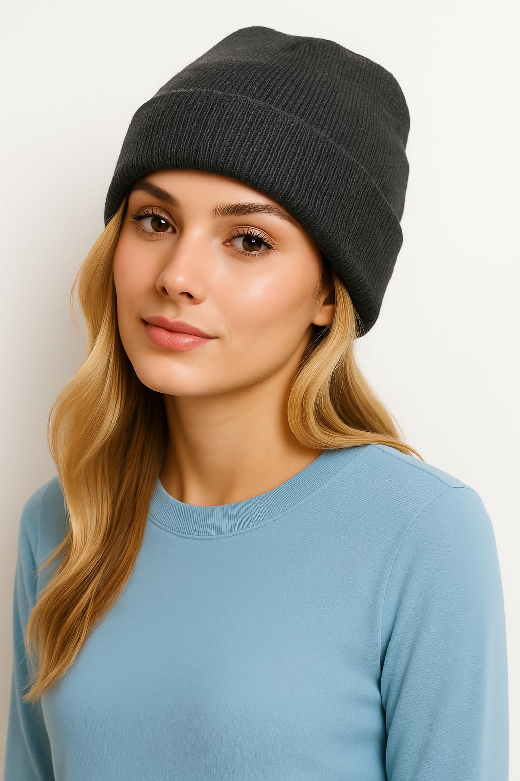 Beanie Hat Plain Soft Comfortable Casual for Men Women Warm Knitted Winter Woolly Skully Ski Headwear Stretchy Thermal Unisex Cap Perfect for Daily Wear Outdoor Sports and Hiking