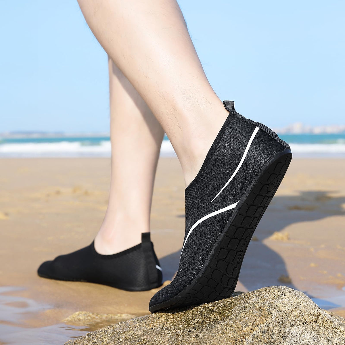Water Shoes for Women Men Quick-Dry Beach Swim Socks with Non-Slip Sole