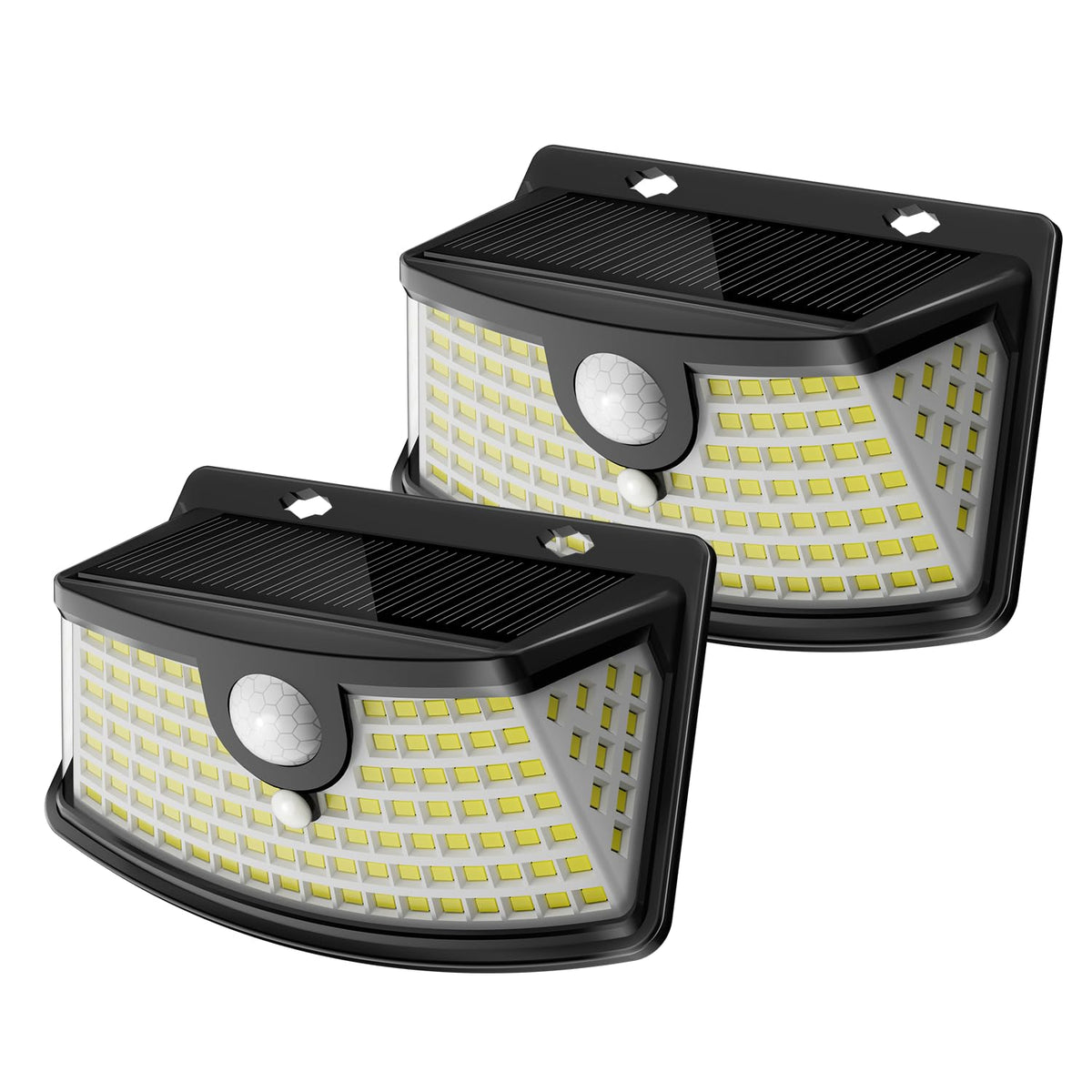 Aootek Solar Motion Sensor Lights Outdoor 120 LEDs, Black, 6 Pack