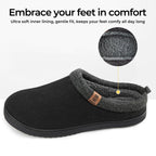 MERRIMAC Men's Slip-on Slippers Memory Foam Non-slip Indoor House Shoes