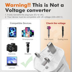 GRIFEMA EU to UK Plug Adapter with 13A Fuse 2 Pack