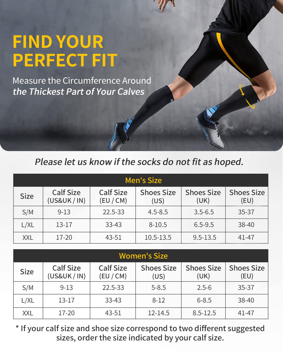 CAMBIVO Compression Socks for Women & Men 2 Pairs, Travel Flight Socks