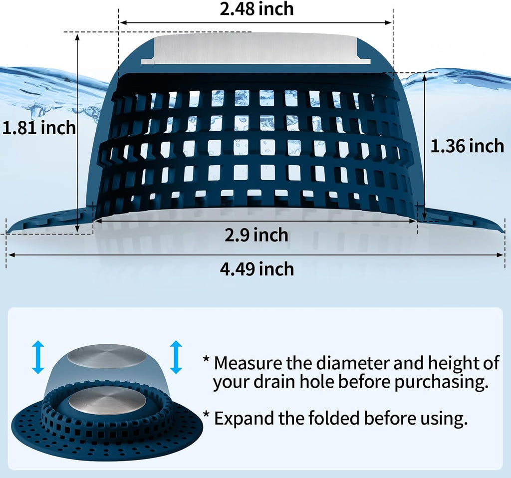 Aluvor Shower Drain Hair Catcher Bathtub Drain Cover Sink Drain Protector