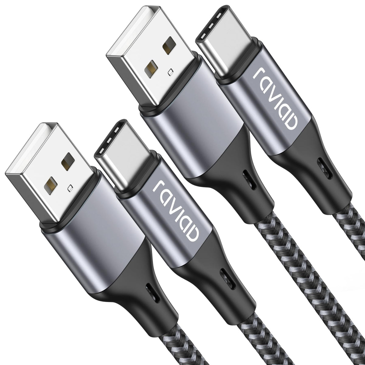RAVIAD USB C Charger Cable 2M 3Pack, USB to USB C Cable Fast Charging