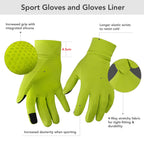 Unigear Running Gloves, Touch Screen Anti-slip Lightweight Gloves Liners for Cycling Biking Sporting Driving for Men Women