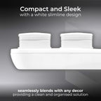 Masterplug Four Socket Extension Lead, 3 Metre Cable, Unswitched, 4-Way Plug Extension Cable, Power Strip, Basic Power, White, 13A, 4G, 3m, BFG3N