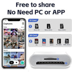 La Brodée SD Card Reader for iPhone iPad, Lightning+USB C Camera Adapter