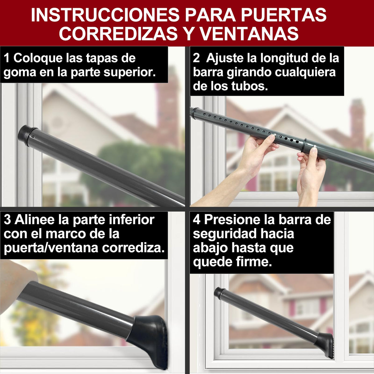AceMining Door Security Bar, Patio Door Lock, 20-50 in