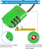 Diyife TSA Approved Luggage Locks with Flexible Steel Cable, Easy to Set up