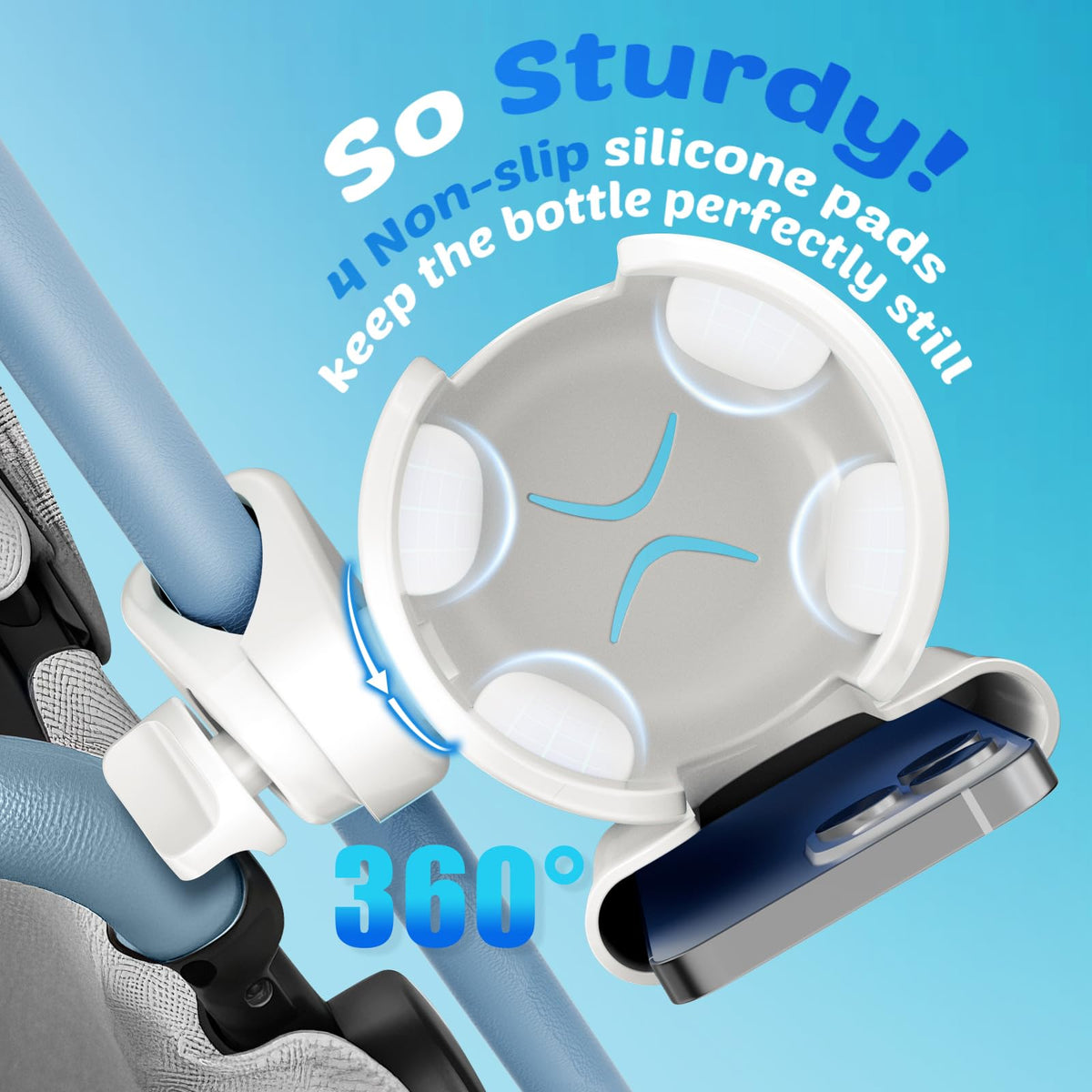 Wheelchair Cup Holder: Universal Cup Holder with Phone Holder for Pram Bike