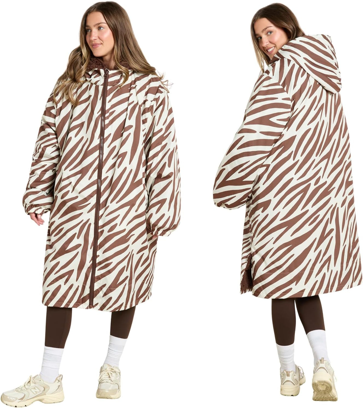 OHS Adults Drying Robe, Water-Resistant Changing Robe Gifts for Women Comfy Sherpa Privacy Robes for Women Men, Stay Dry Jacket Swimming Camping Drying Robes - S/M, L/XL