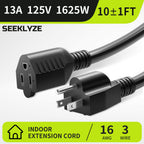 16/3 Black Extension Cord 6 FT Indoor, Short Extension Cord