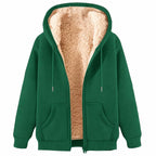 Womens Teddy Fleece Hoodies Sherpa Lined Fuzzy Jacket with Pockets Full Zip Hooded Adjustable Sweatshirts Ladies Winter Warm Jumper Coat Outwear Thermal Outfits Clothing