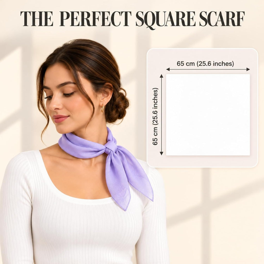 WESTEND CHOICE Square Chiffon Scarves Women's Neck Scarf 50s Retro Bandana