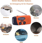 SOLARBABY Wind Up Solar Radio, Emergency Hand Crank Self Powered AM/FM Survival Solar Weather Radio with LED Flashlight,SOS Alarm,2000mAh Emergency Power Bank for Smart Phone (M-Orange)