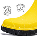 DRECAGE Wellies Boots Women Waterproof Short Chelsea Fashion Ladies Comfortable Rain Boots Outdoors Garden Walking