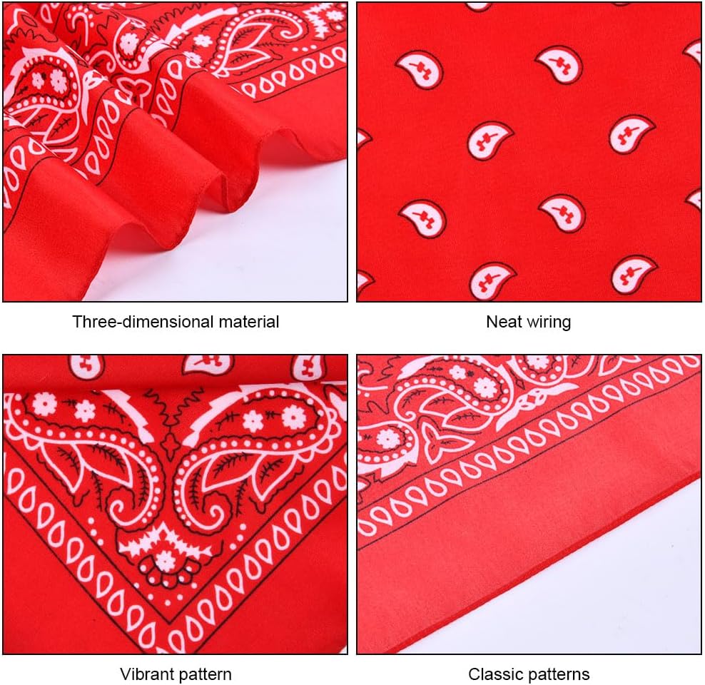 Aomig Bandana Head Scarf for Men and Women, Stylish Cowboy Headband Handkerchief, Multi-purpose Hair Scarf Paisley Print Unisex Headwraps, Bib Party Face Covering Headwear for Motorcycling