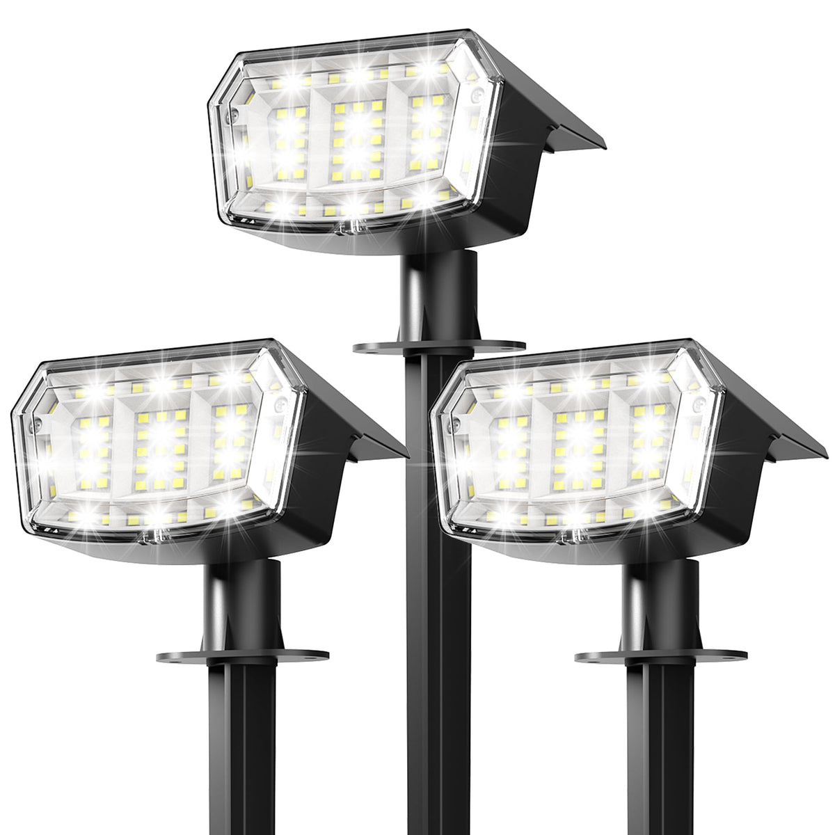 AUDERWIN Solar Spot Lights Outdoor Waterproof, 6 Packs, Neutral White