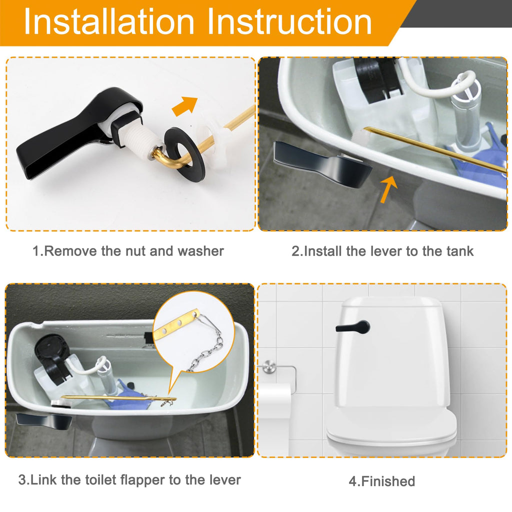 Hibbent Universal Metal Front Mount Toilet Handle Replacement Kit